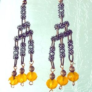 Topaz copper earrings